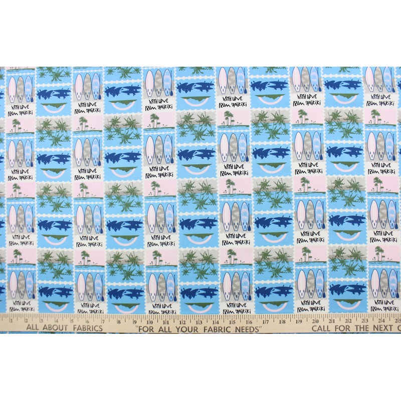 Benartex Hawaii Boxes in Navy
