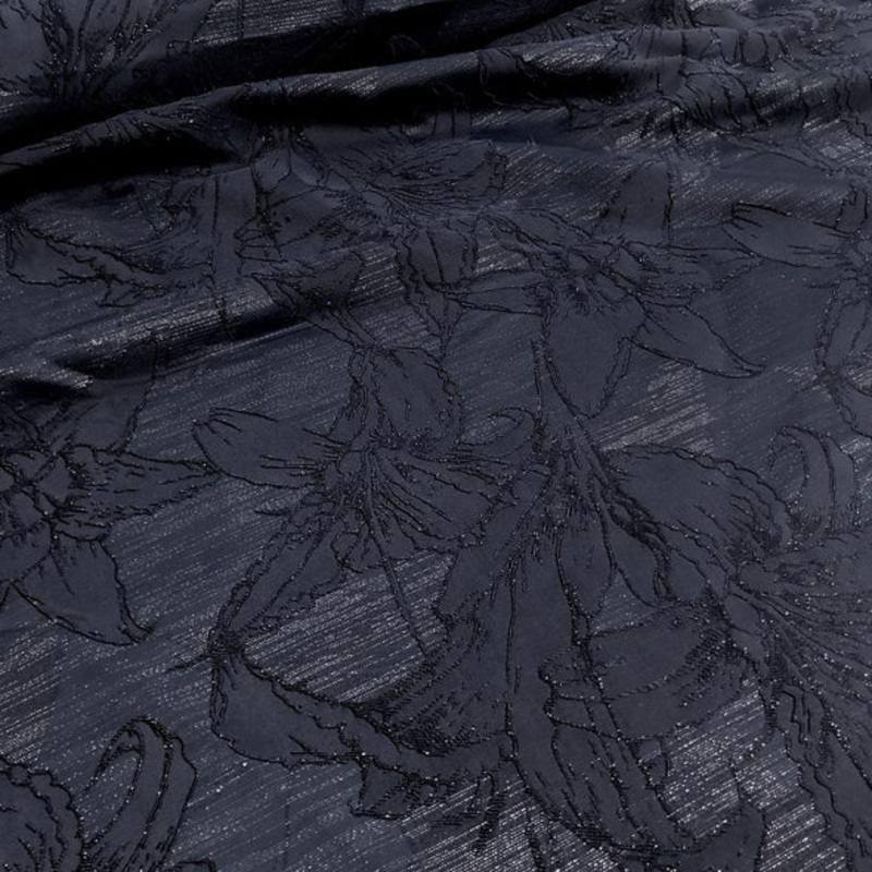 Floral Reef Jacquard Wholesale Fabric in Navy