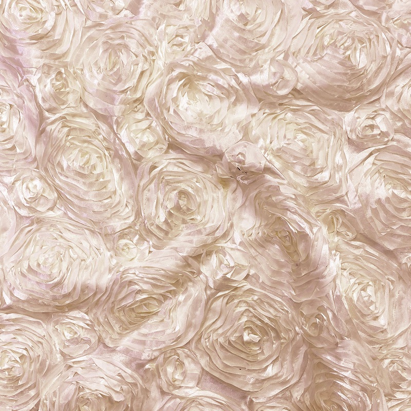 Rose Satin (3D) Wholesale Fabric in Champagne 340