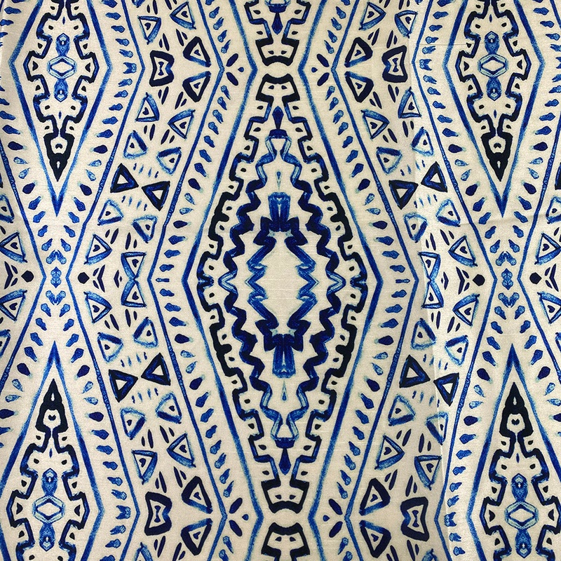 Aztec Print (Dupioni) Wholesale Fabric in Royal
