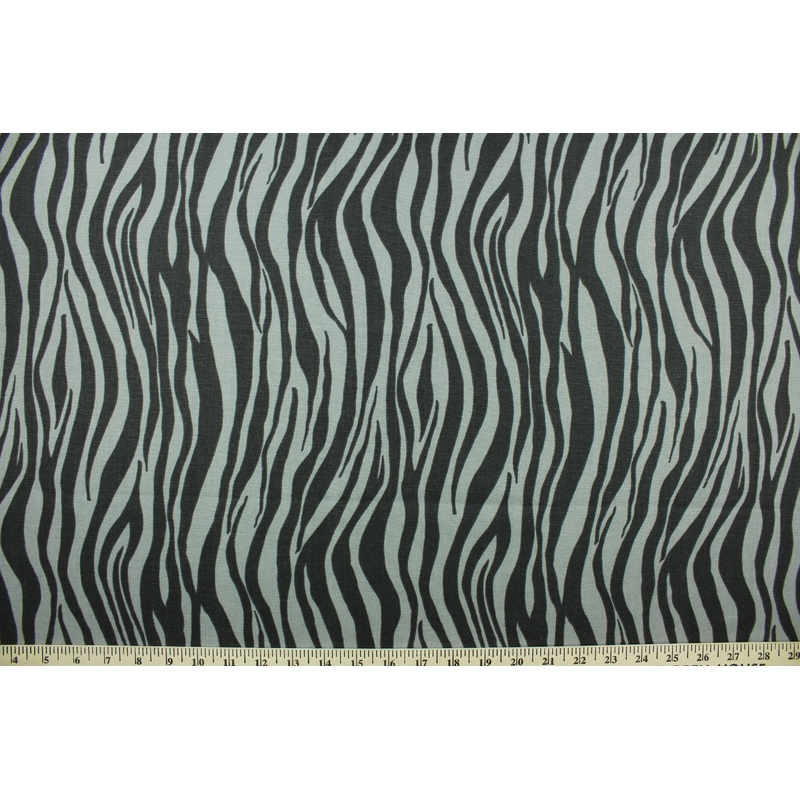 Striated Tiger Print Fabric in Gray and Black
