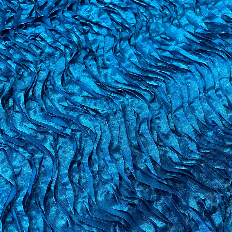 Austrian Wave Satin Wholesale Fabric in Turquoise