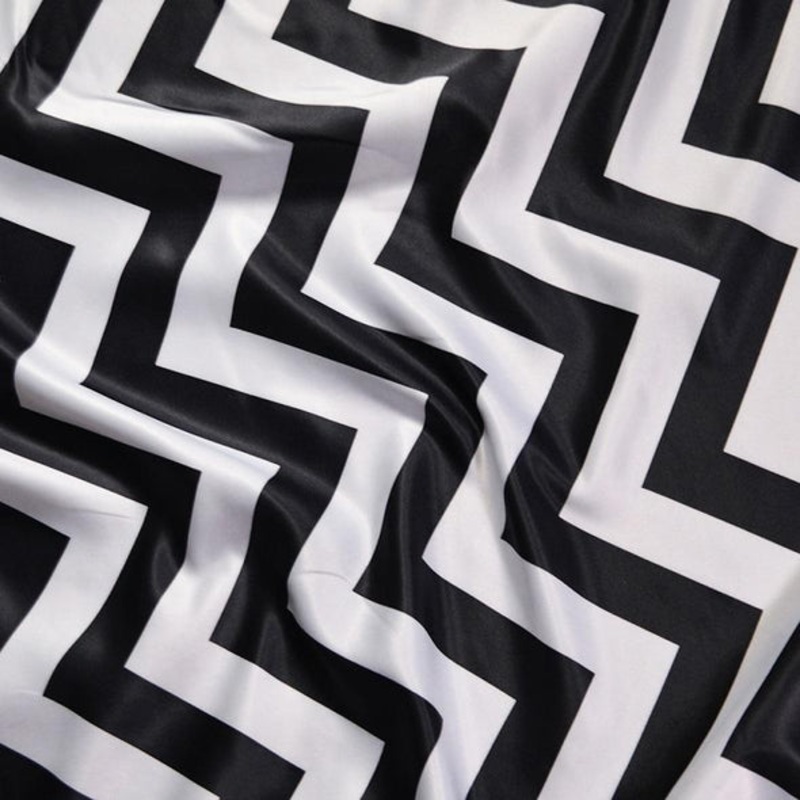 Chevron Print (Lamour) Wholesale Fabric in Black and White