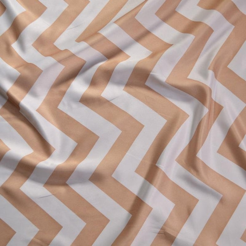 Chevron Print (Lamour) Wholesale Fabric in Khaki and White
