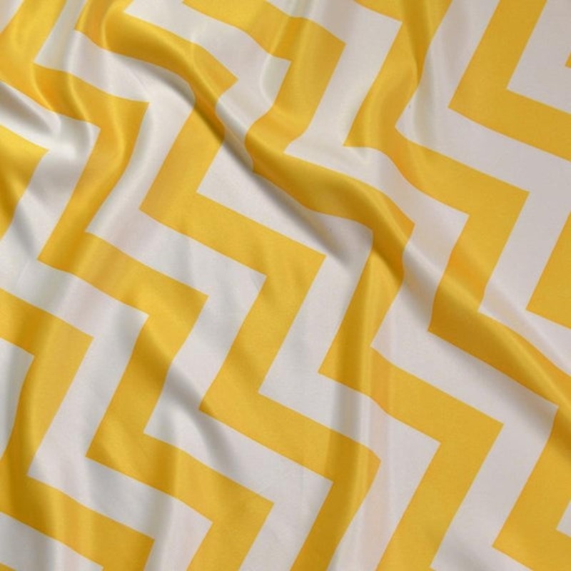 Chevron Print (Lamour) Wholesale Fabric in Yellow and White