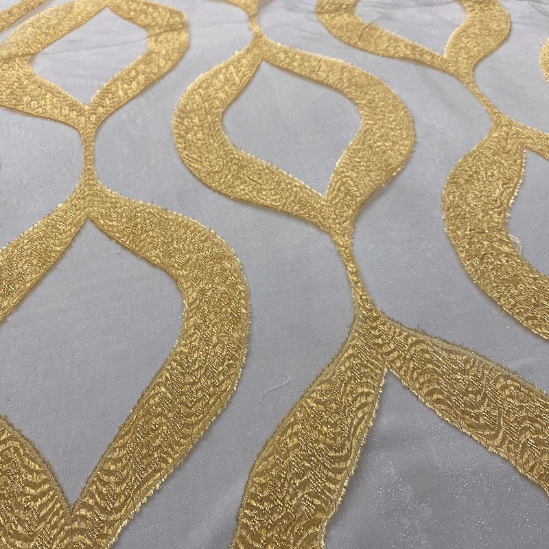 Tabriz Organza Wholesale Fabric in Gold