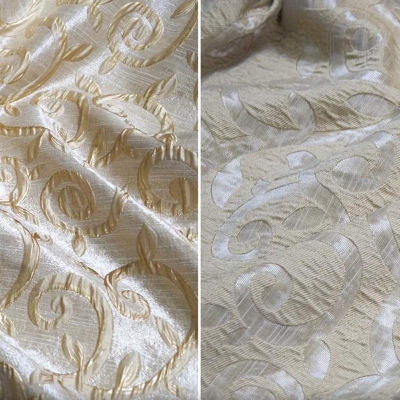 Tuscany Jacquard (Reversible) Wholesale Fabric in Champagne and Gold