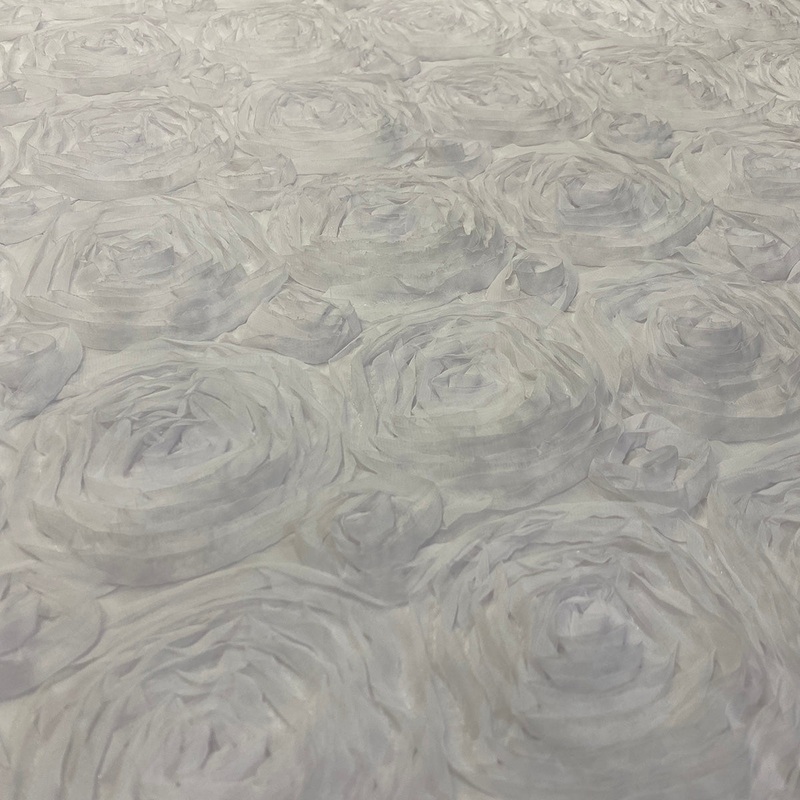 Chiffon Rose (3D) Wholesale Fabric in Ivory
