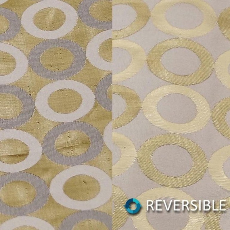 Mosaic Jacquard (Reversible) Wholesale Fabric in Ivory and Gold
