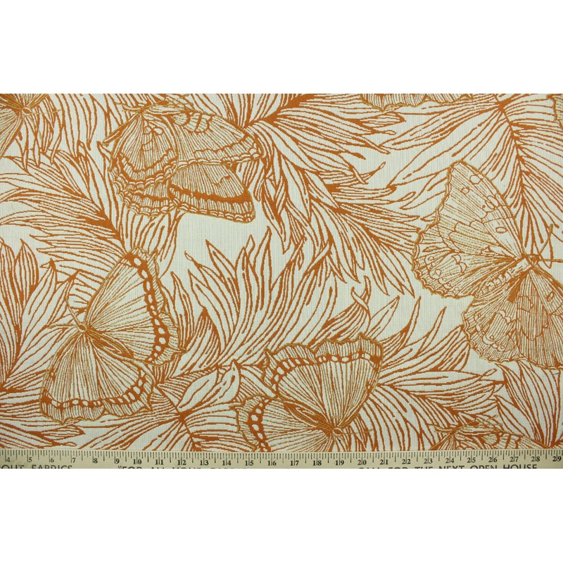 Papillon Jacquard Fabric in Pumpkin