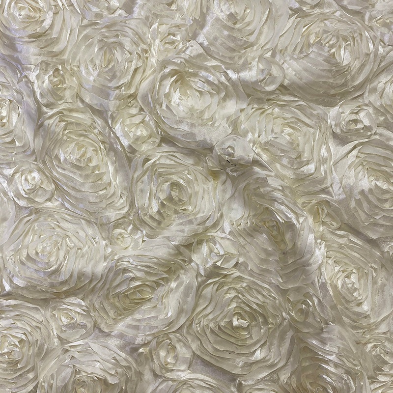 Rose Satin (3D) Wholesale Fabric in Ivory 113