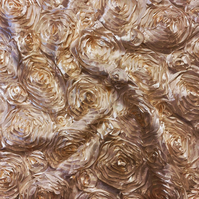 Rose Satin (3D) Wholesale Fabric in Taupe