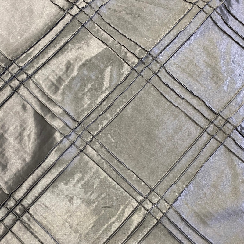 Triple Pleat Pintuck Wholesale Fabric in Charcoal