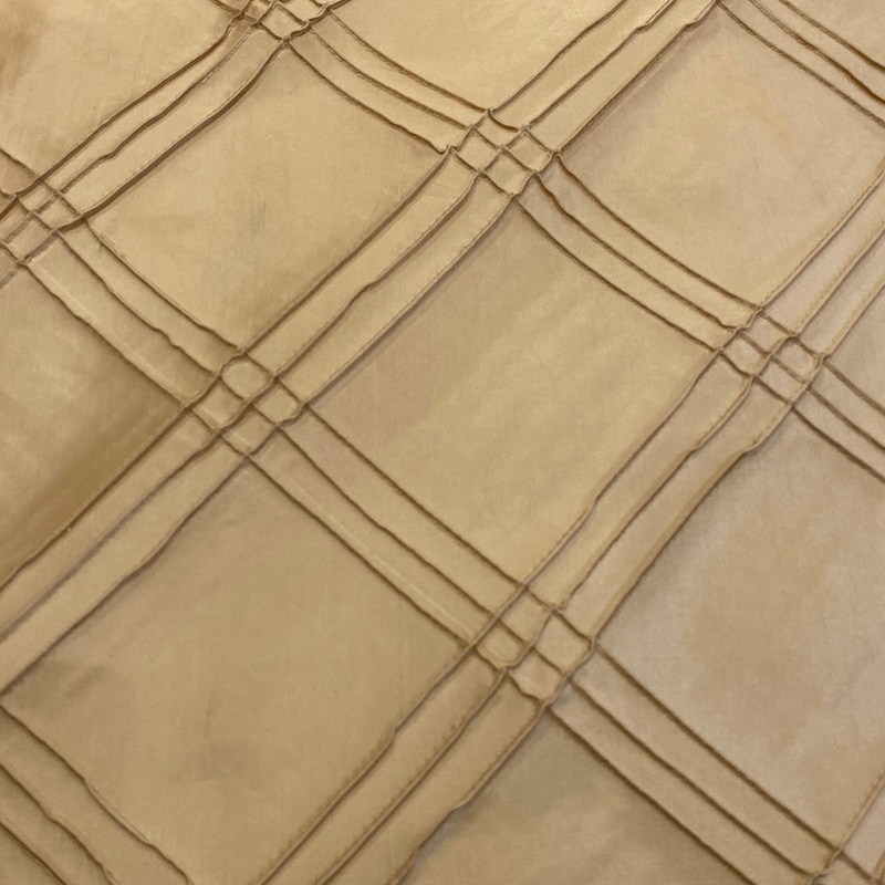 Triple Pleat Pintuck Wholesale Fabric in Taupe Gold