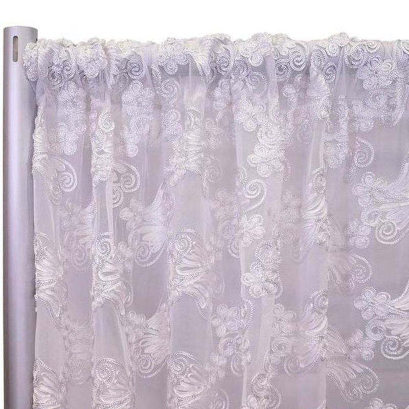 Butterfly Lace Drapery Panels (56" Wide) / 2 Colors