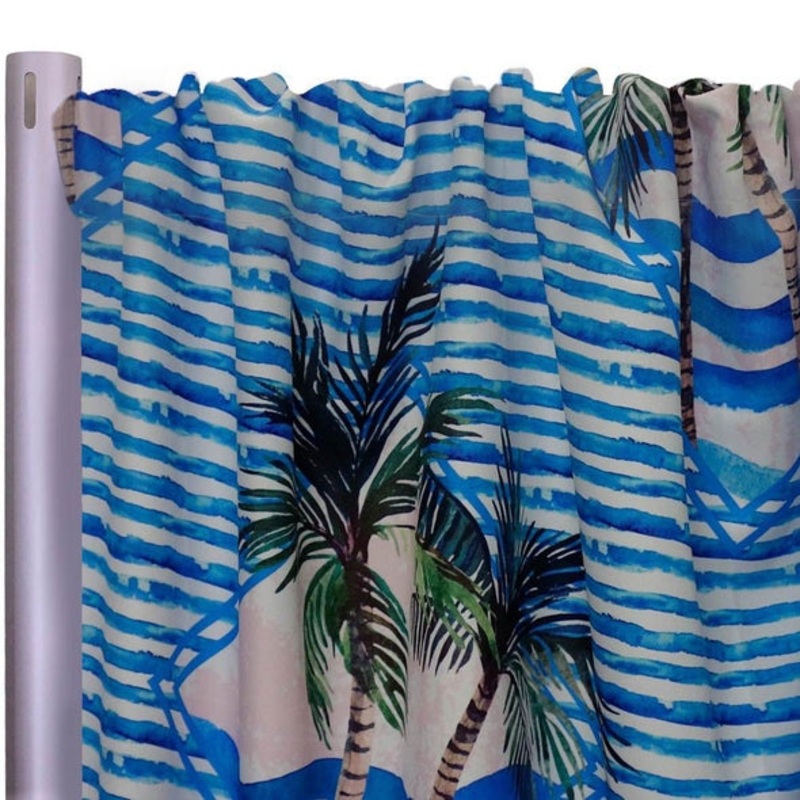 Caribbean Blues (Poly Print) Drapery Panel