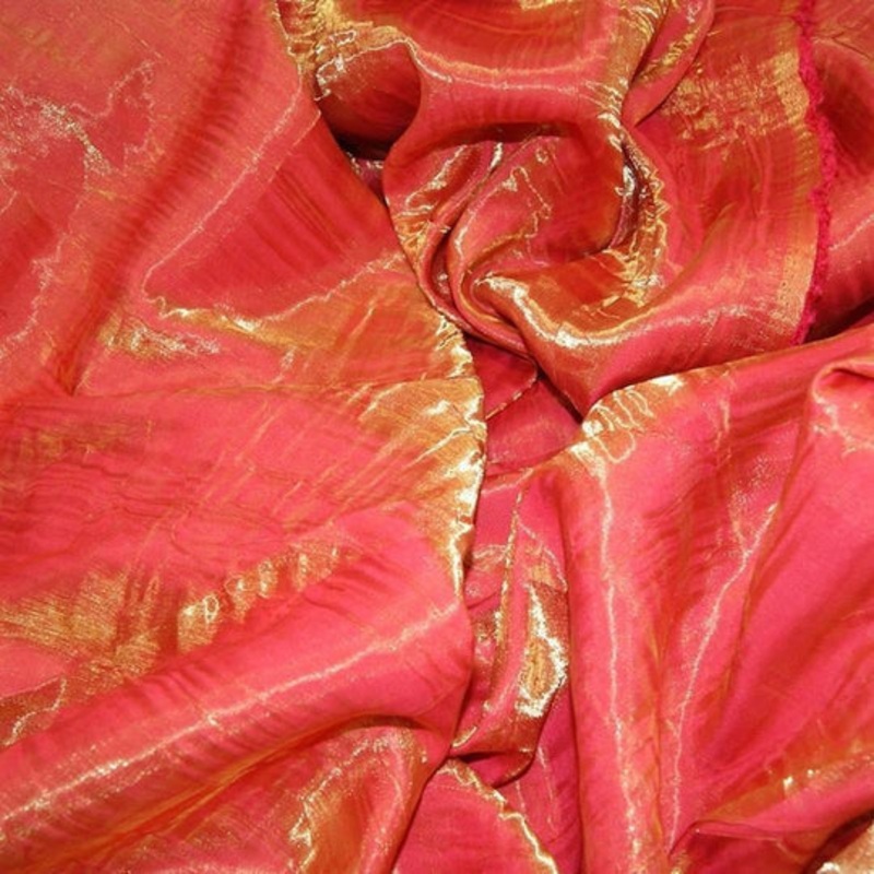 Crush Shimmer (Galaxy) Drapery Panel in Tangerine