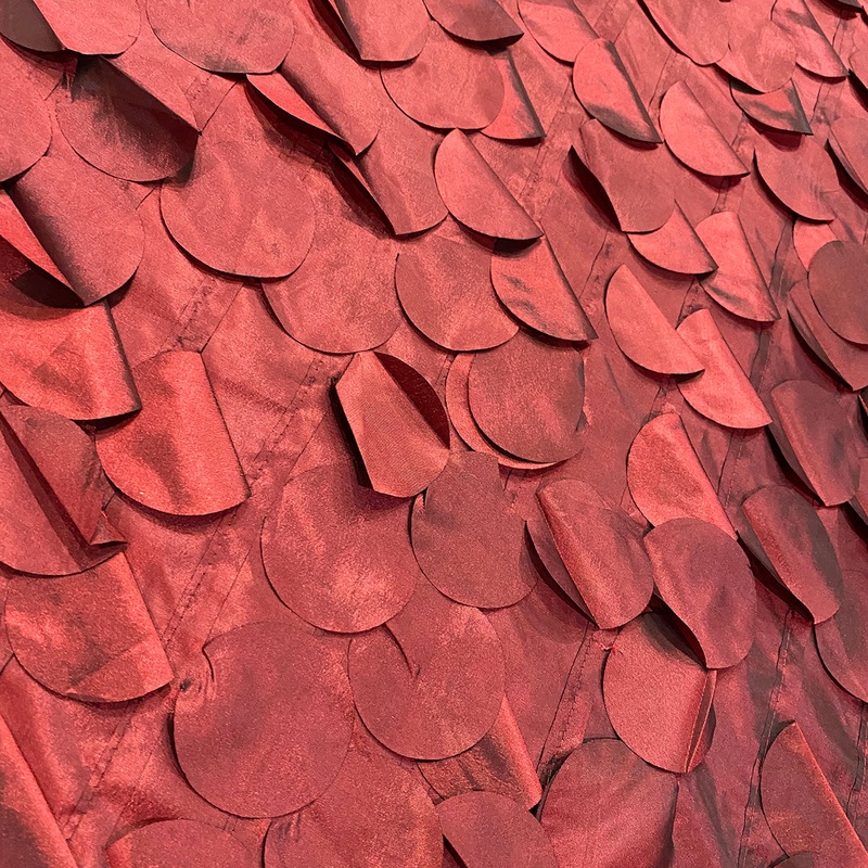 Funzie (Circle Hanging) Taffeta Wholesale Fabric in Burgundy