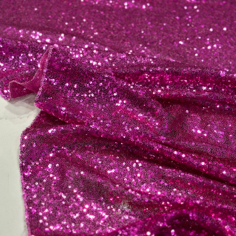 Glitz Sequins Wholesale Fabric in Fuchsia