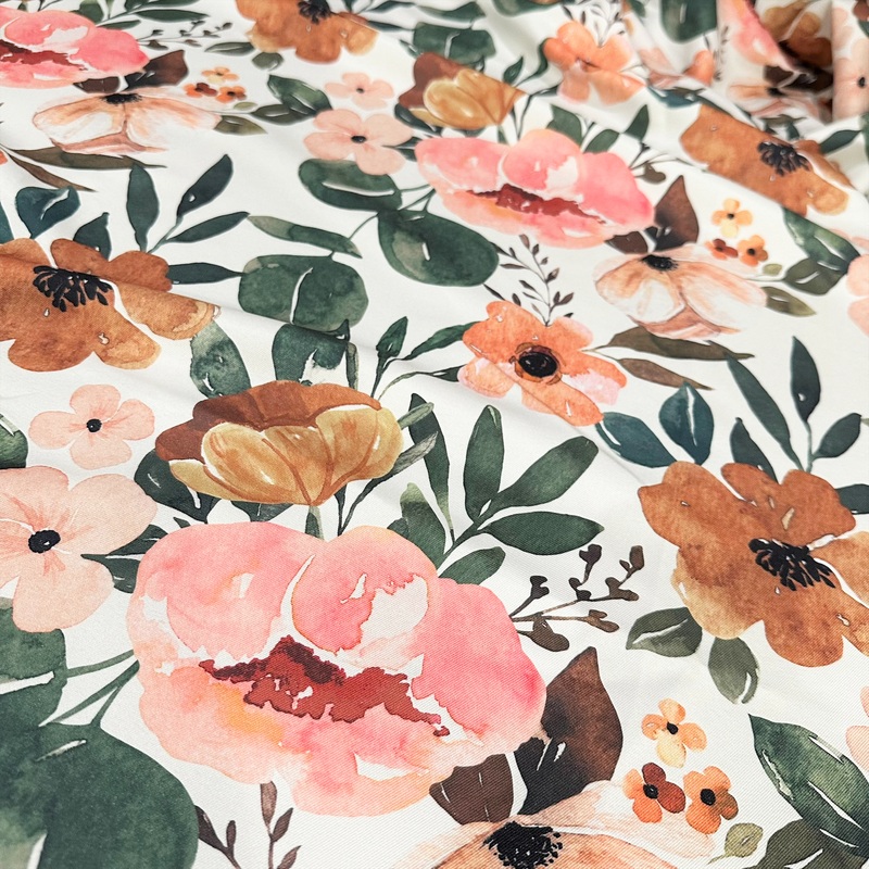 Gold Bloom (Poly Print) Drapery Panel