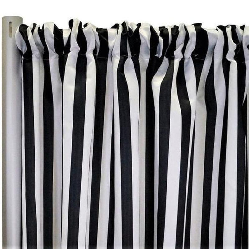 Lamour 1" & 4" Stripe Drapery Panels (58" Wide) / 2 Prints