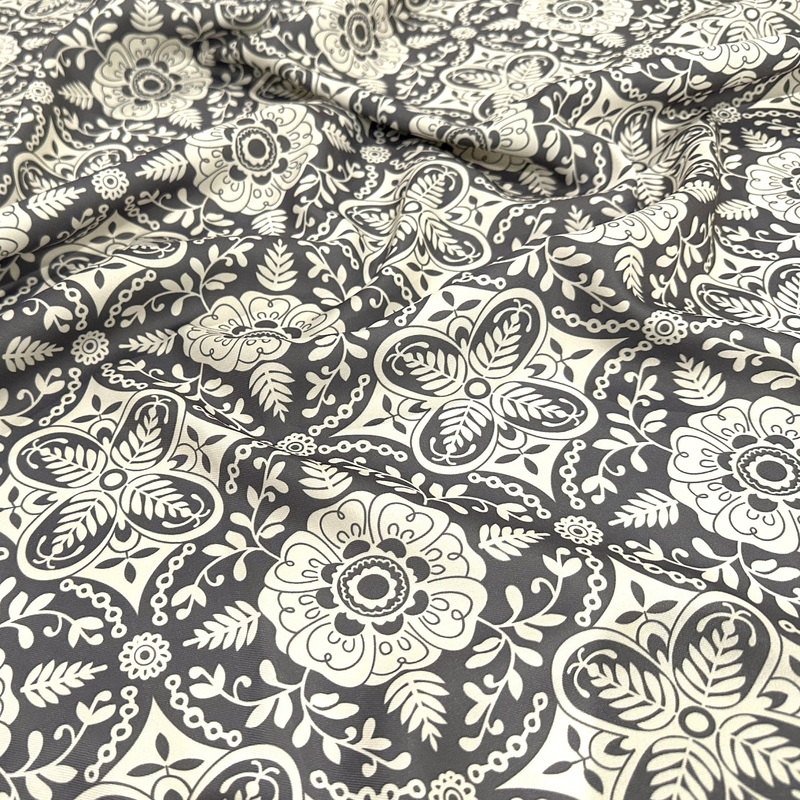 Morocco (Poly Print) Drapery Panel in Gray