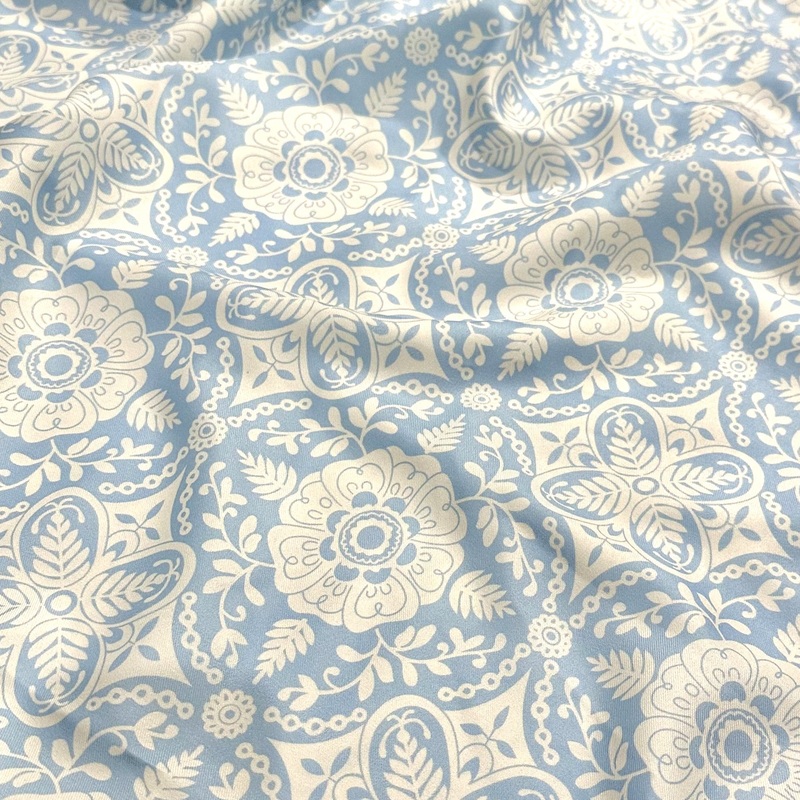 Morocco (Poly Print) Drapery Panel in Lt Blue