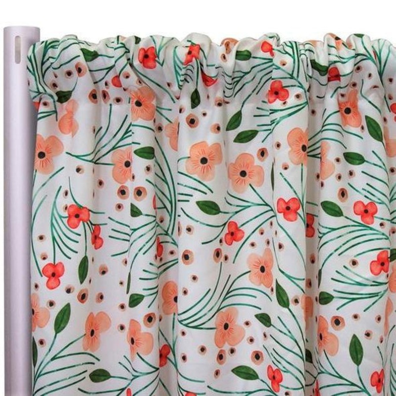 Retro Floral (Poly Print) Drapery Panel