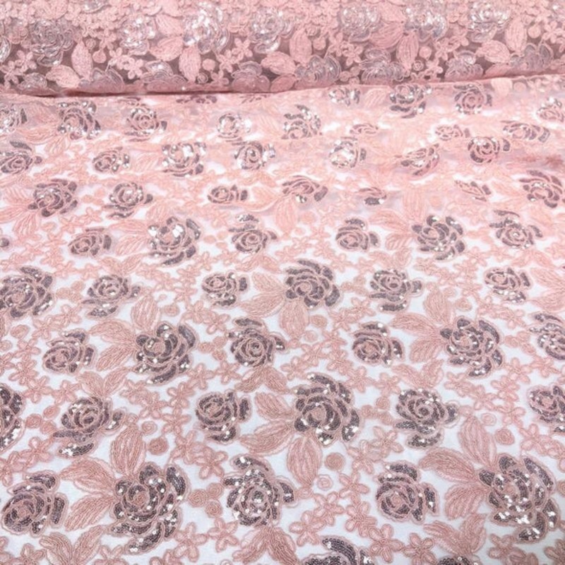 Valentina Lace Wholesale Fabric in Blush