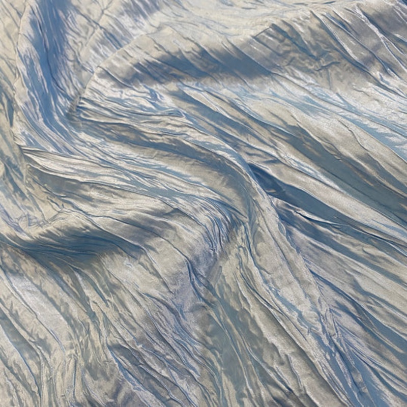 Accordion Taffeta Drapery Panel in Blue