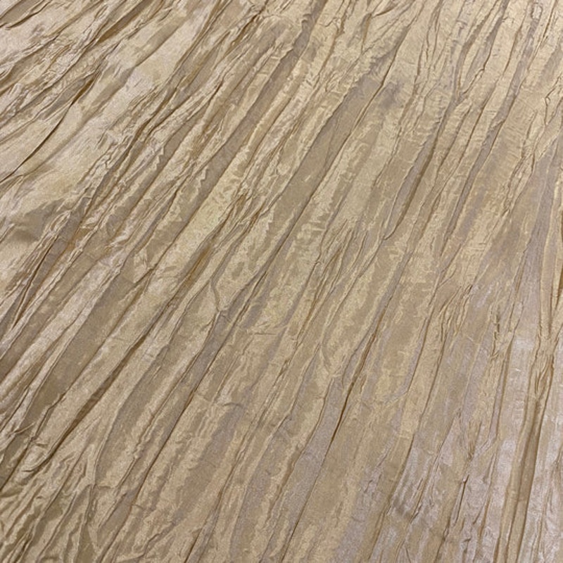 Accordion Taffeta Drapery Panel in Taupe Gold