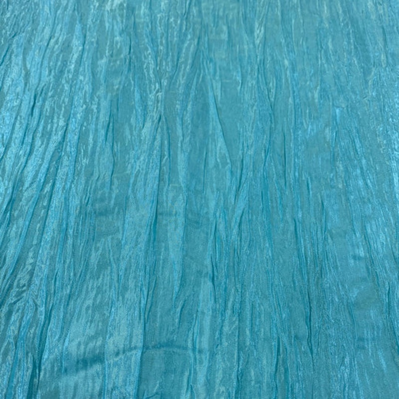 Accordion Taffeta Drapery Panel in Turquoise 14