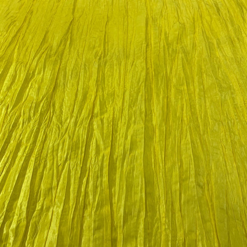 Accordion Taffeta Drapery Panel in Yellow
