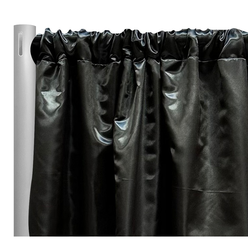 Bridal Satin Drapery Panel in Black