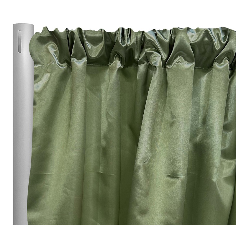 Bridal Satin Drapery Panel in Dark Sage 377