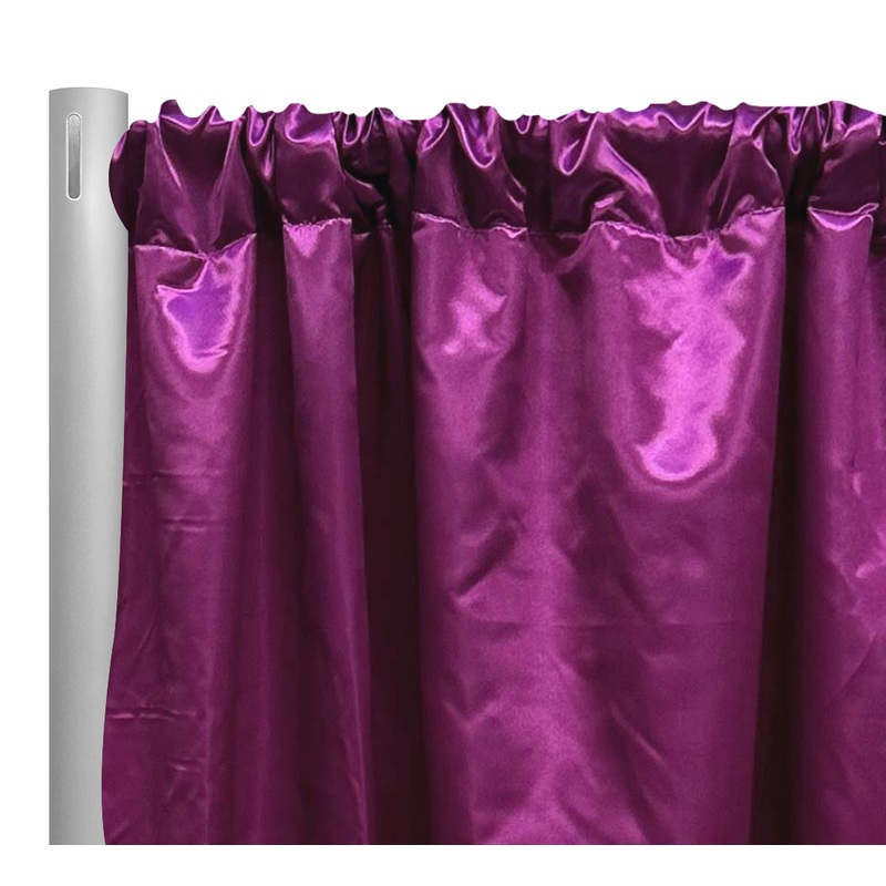 Bridal Satin Drapery Panel in Magenta 592