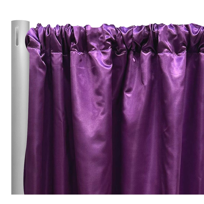 Bridal Satin Drapery Panel in Plum 555