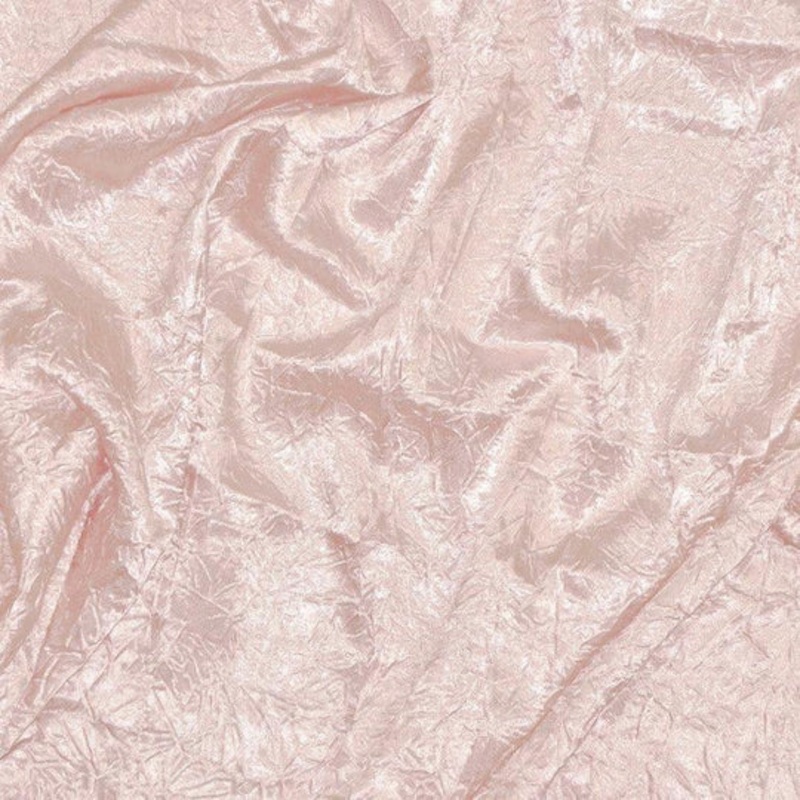 Crush Satin (Bichon) Drapery Panel in Rose Powder
