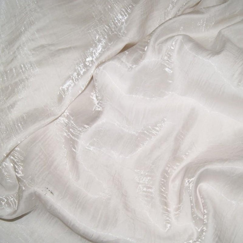 Crush Shimmer (Galaxy) Drapery Panel in White