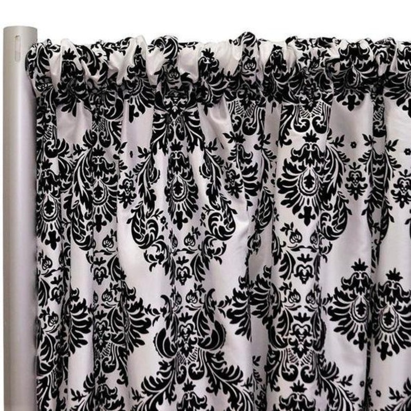 Damask Flocking Taffeta Drapery Panels (58" Wide) / 30 Colors