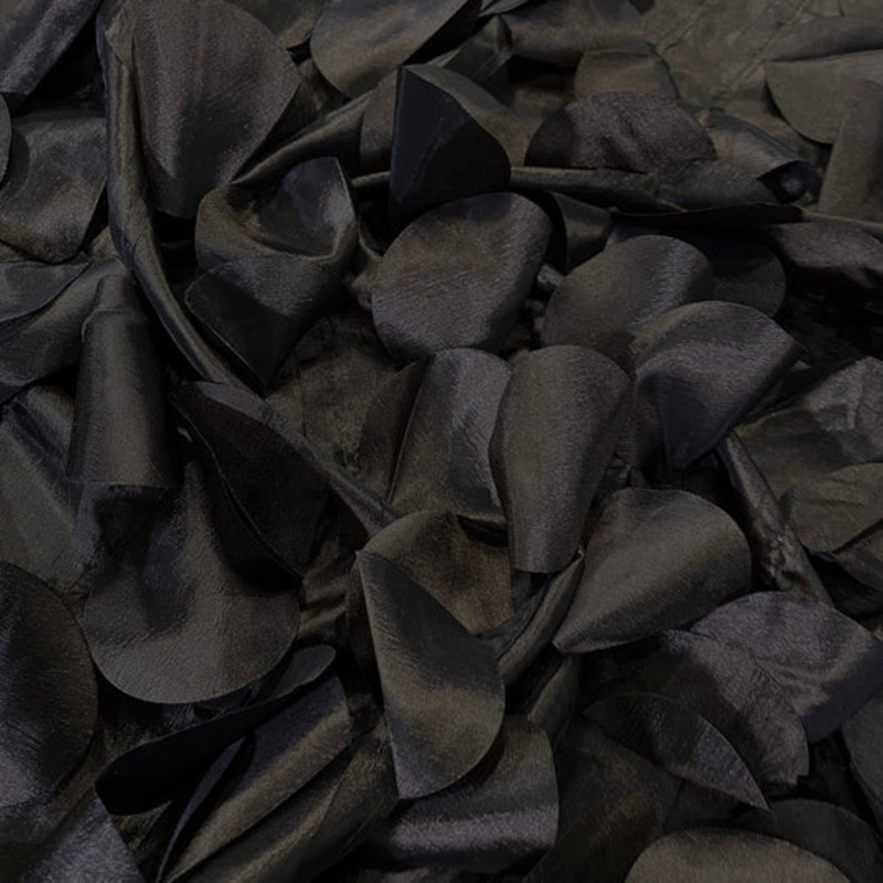 Funzie (Circle Hanging) Taffeta Drapery Panel in Black