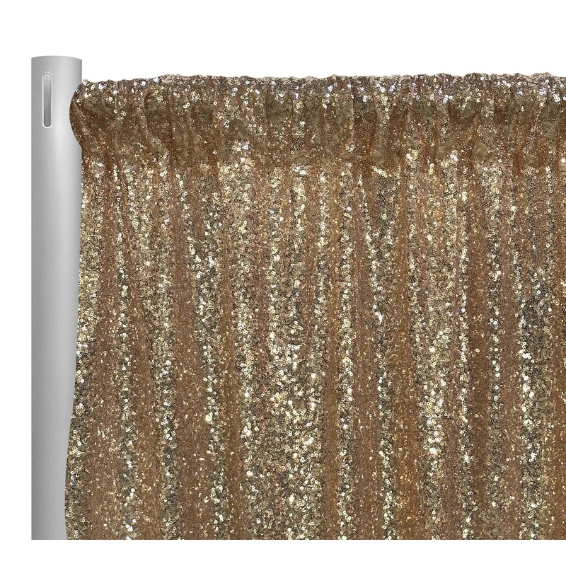 Glitz Sequins Drapery Panel in Antique Gold