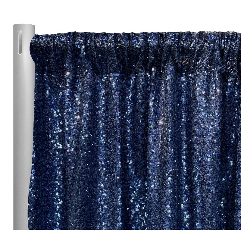 Glitz Sequins Drapery Panel in Navy
