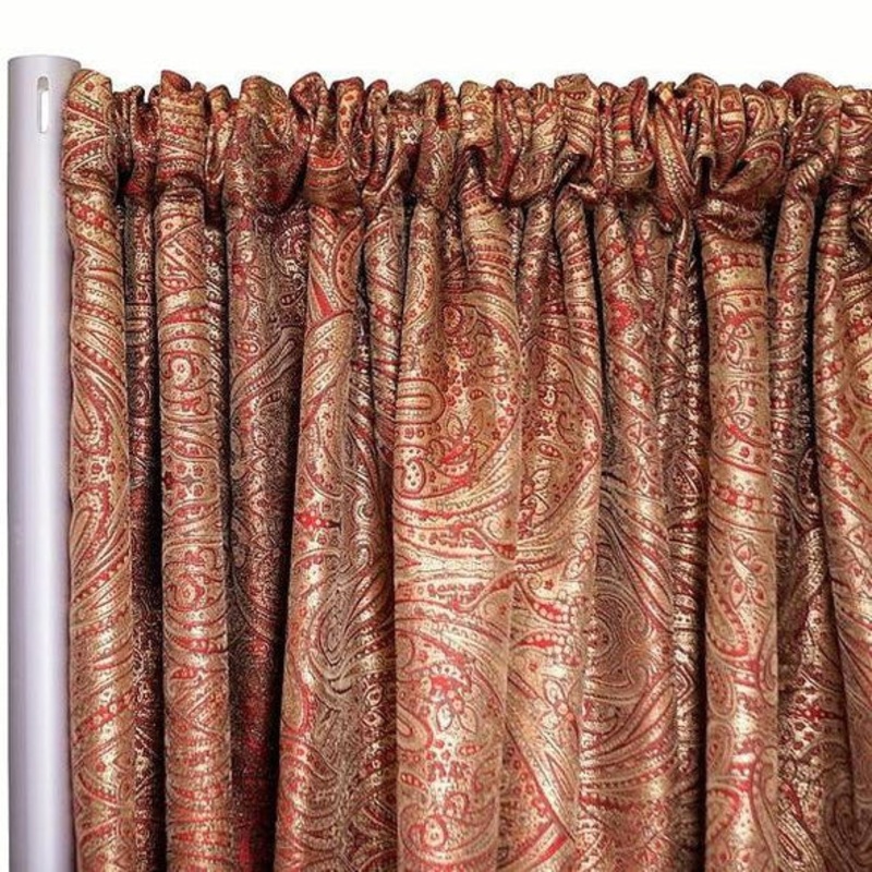 Paisley Jacquard Drapery Panels (110" Wide) / 3 Colors