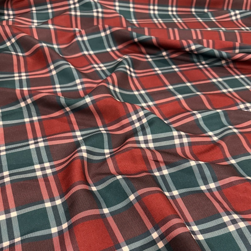 Plaid (Poly Print) Drapery Panel in Noble