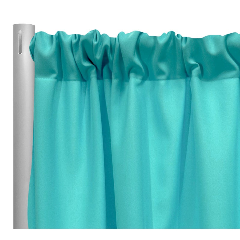 Premium Poly (Poplin) Drapery Panel in Aqua 1116