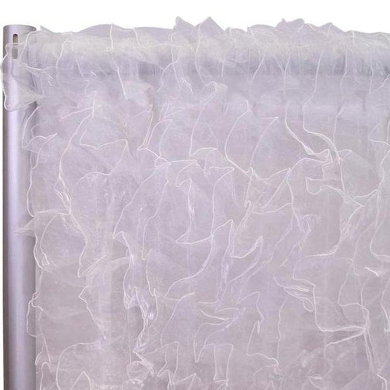 Ruffled Organza Drapery Panels (58" Wide) / 3 Colors