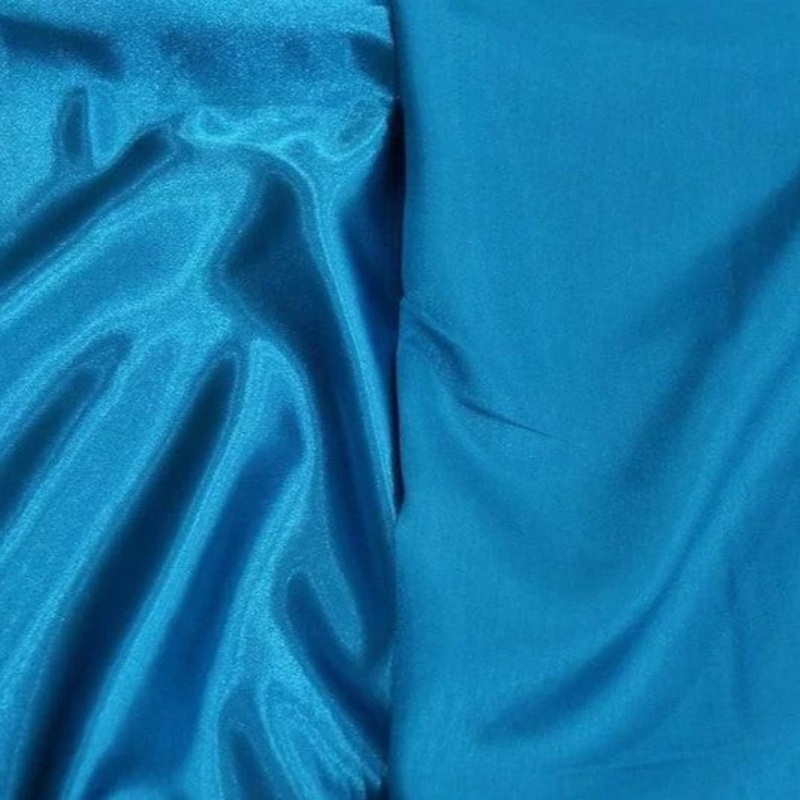 Shantung Satin (Reversible) Drapery Panel in Turquoise
