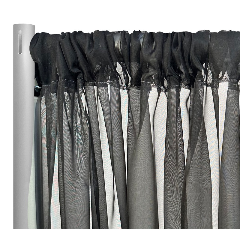 Voile Drapery Panel in Black