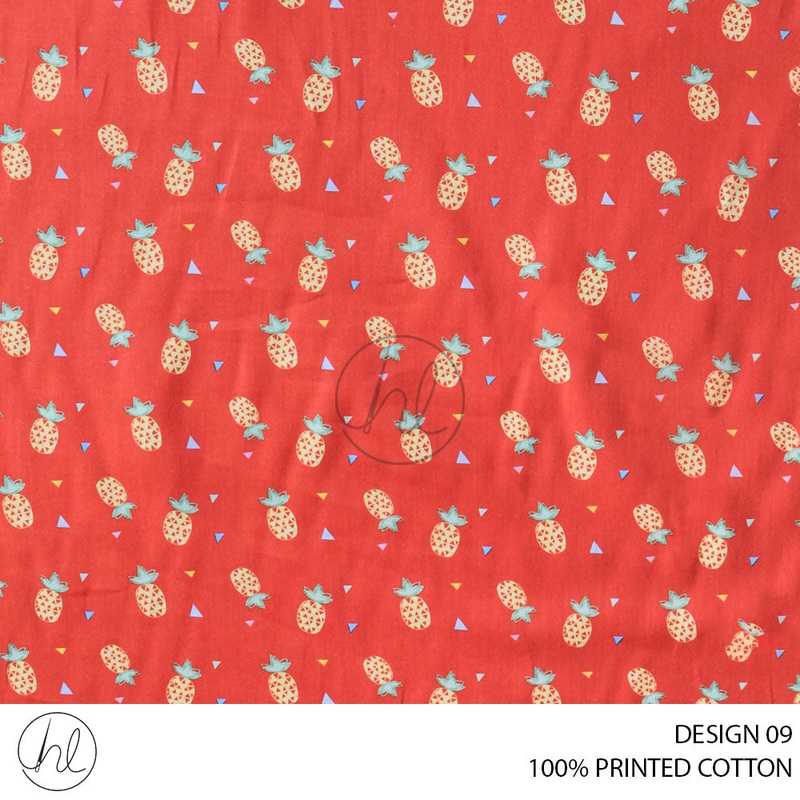 100% PRINTED COTTON 3408 ORANGE 110CM PER M